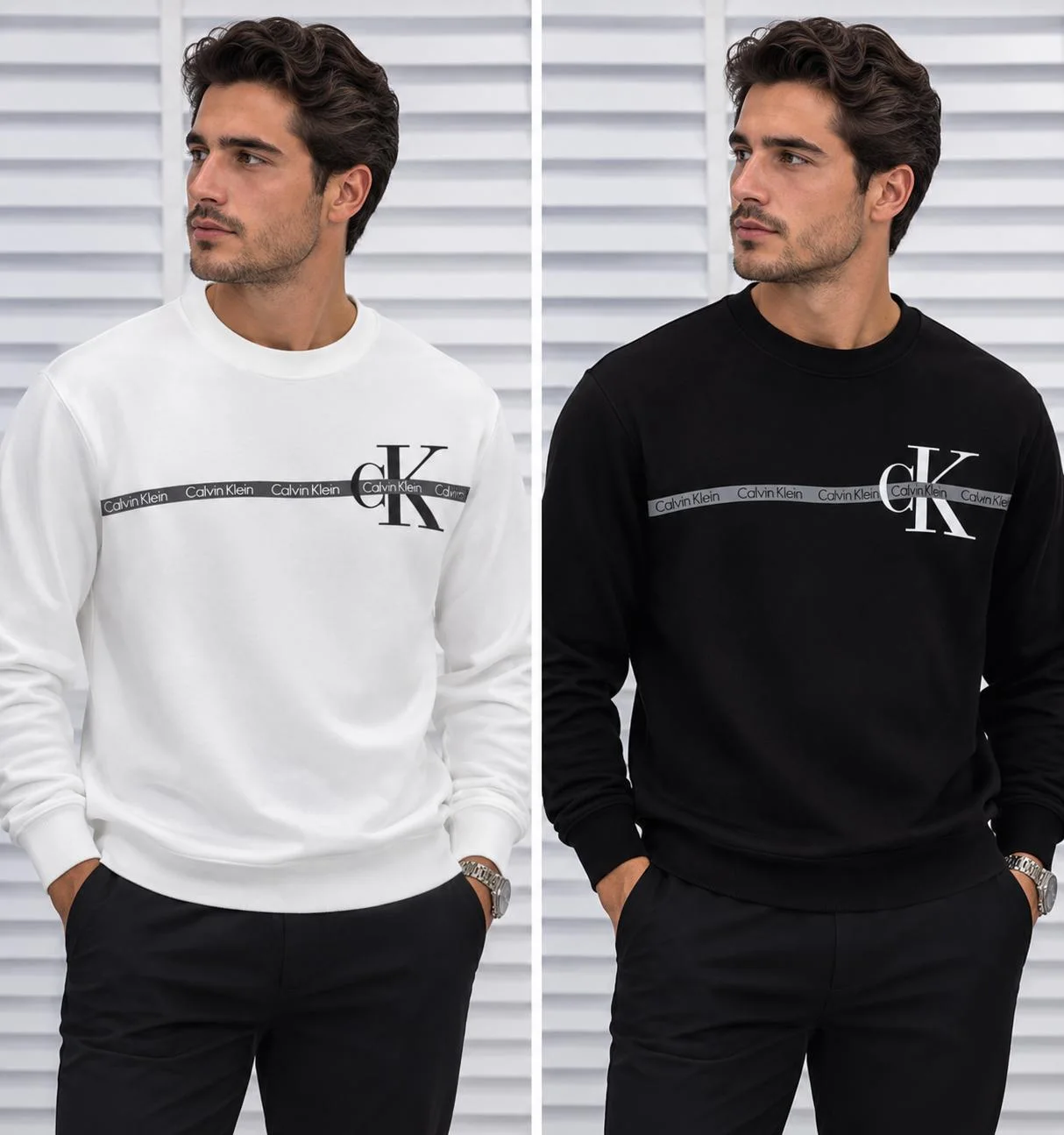 Erkek Siyah Baskılı Sweatshirt