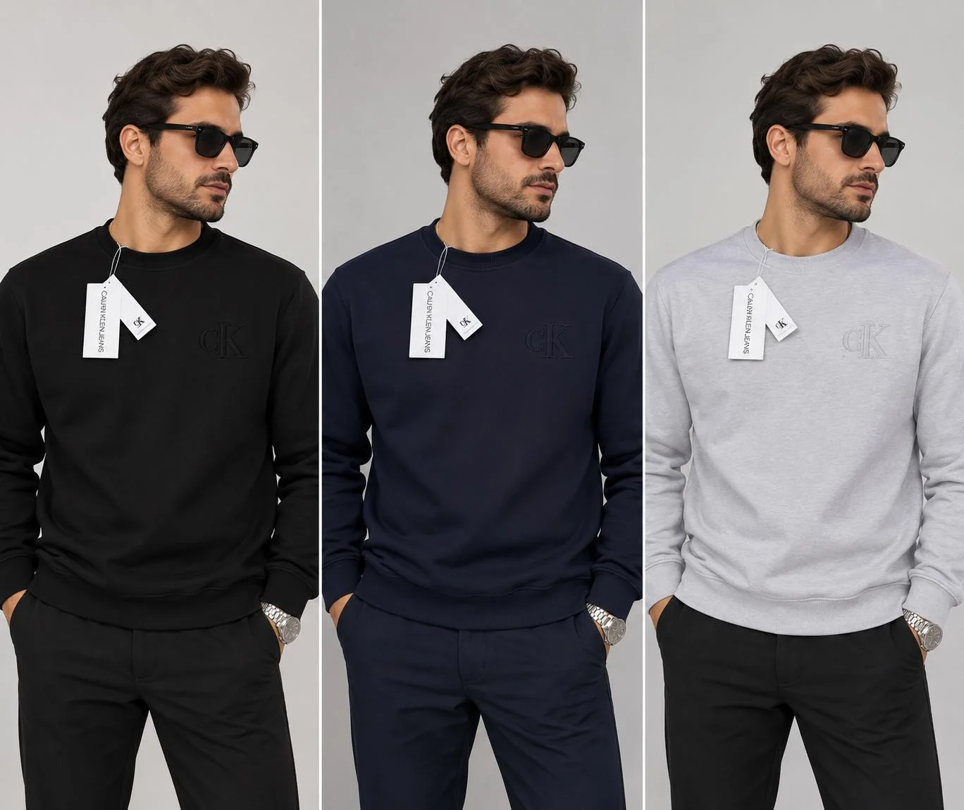 Erkek Lacivert Bisiklet Yaka Sweatshirt