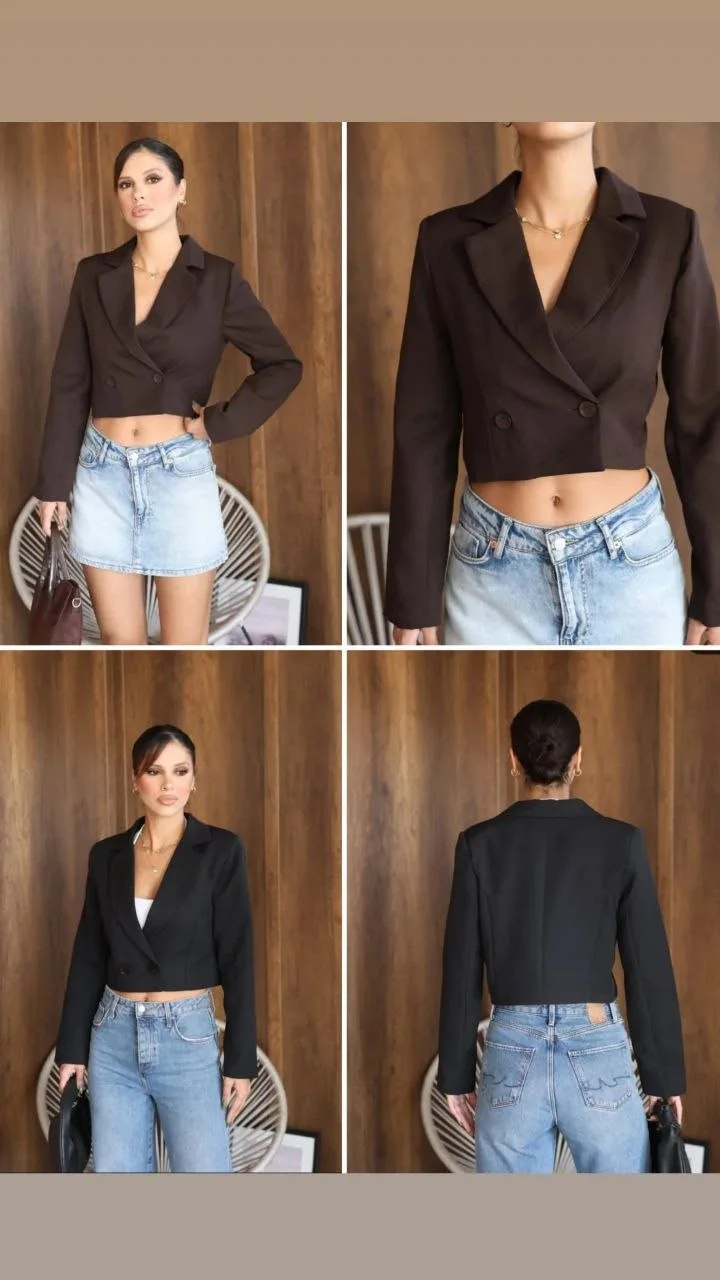 Kadın Kısa Kruvaze Blazer Ceket Modelleri | Ceybutik